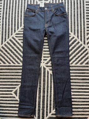 Nudie Jeans Unisex Dark Indigo Selvedge Style Skinny Denim